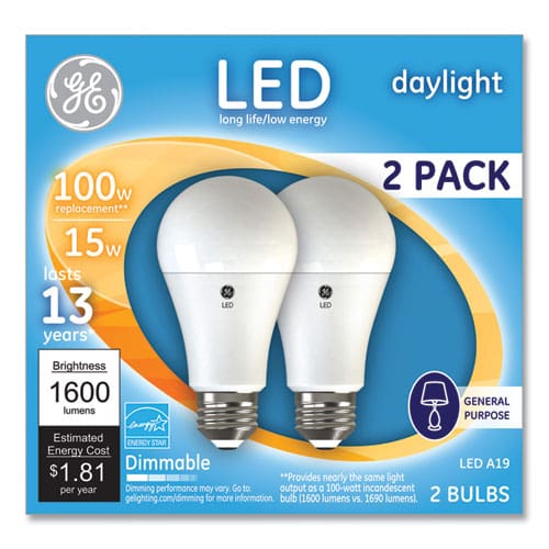 GE 100w Led Bulbs A19 15 W Daylight 2/pack - Technology - GE
