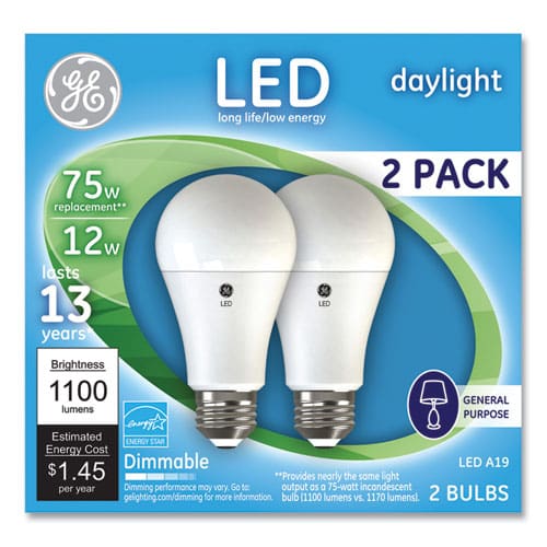 GE 75w Led Bulbs A19 12 W Daylight 2/pack - Technology - GE