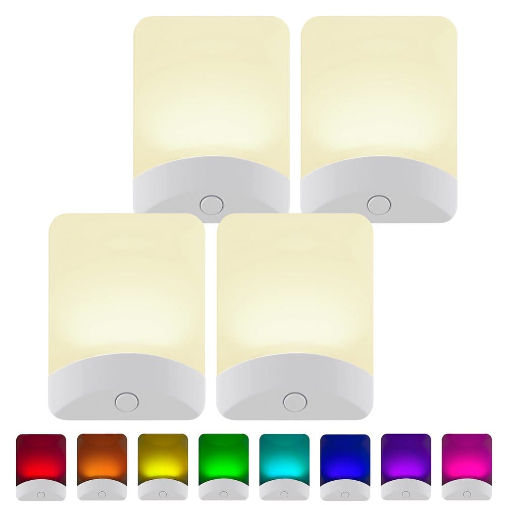 GE Color-Changing LED Night Light White Base (4-pack) - Security Lighting - GE