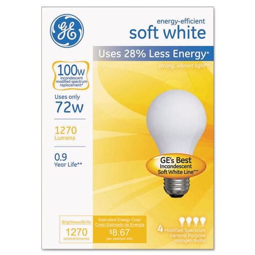 GE Halogen Bulb A19 72 W Soft White 4/pack - Technology - GE