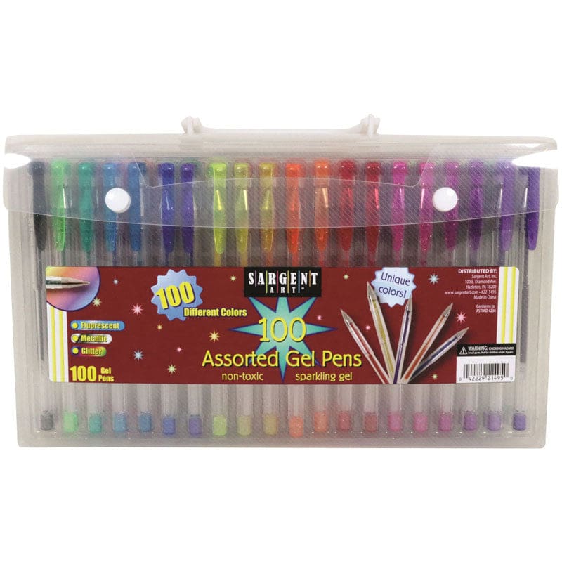 Gel Pens In Case With Handle 100Ct - Pens - Sargent Art Inc.