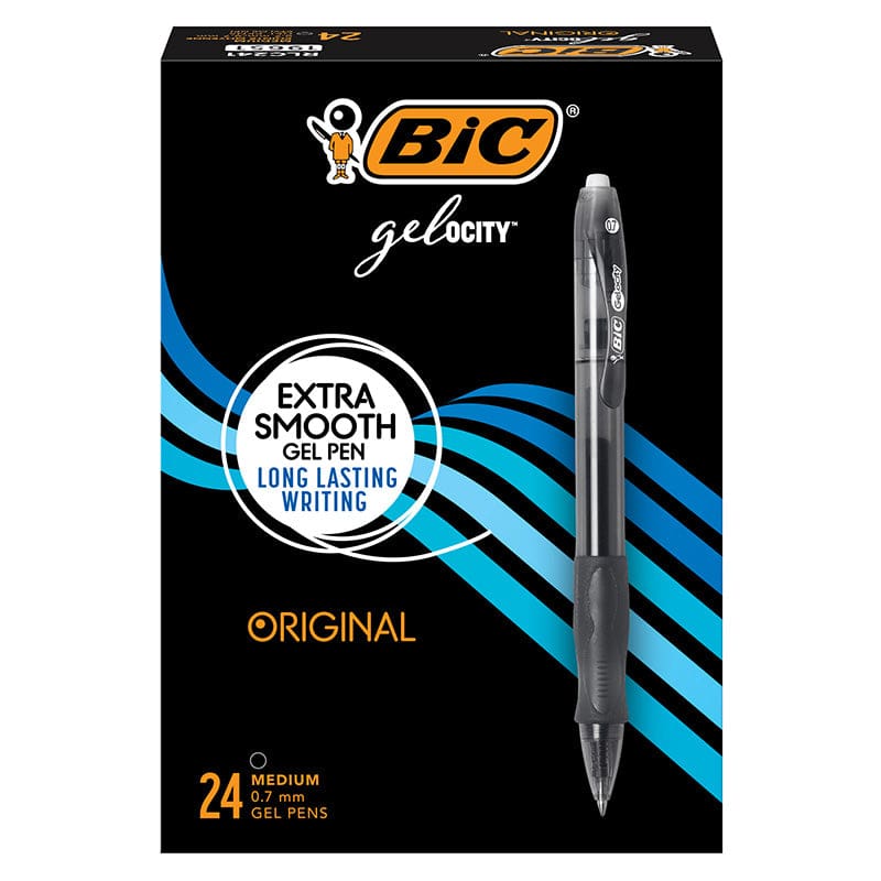 Gelocity 24Ct Blk Med Retract Pens Bic - Pens - Bic Usa Inc