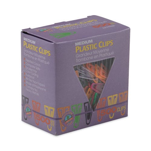 GEM Plastic Paper Clips Medium Smooth Assorted Colors 500/box - Office - GEM®