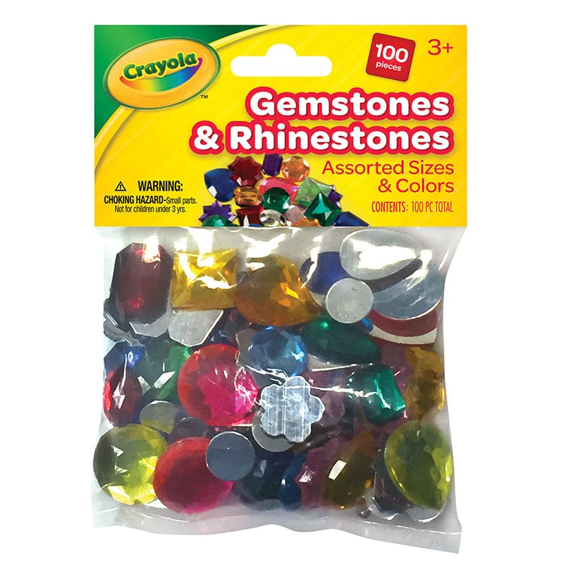 Gem Stones & Rhinestones 100Ct Assorted Colors (Pack of 6) - Art & Craft Kits - Dixon Ticonderoga Co - Pacon