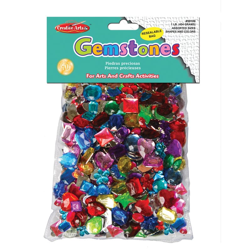 Gemstones Assorted Styles & Colors 1Lb (Pack of 2) - Art & Craft Kits - Charles Leonard