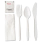 GEN Wrapped Cutlery Kit 6,25 Fork/napkin/salt Polypropylene White 500/carton - Food Service - GEN