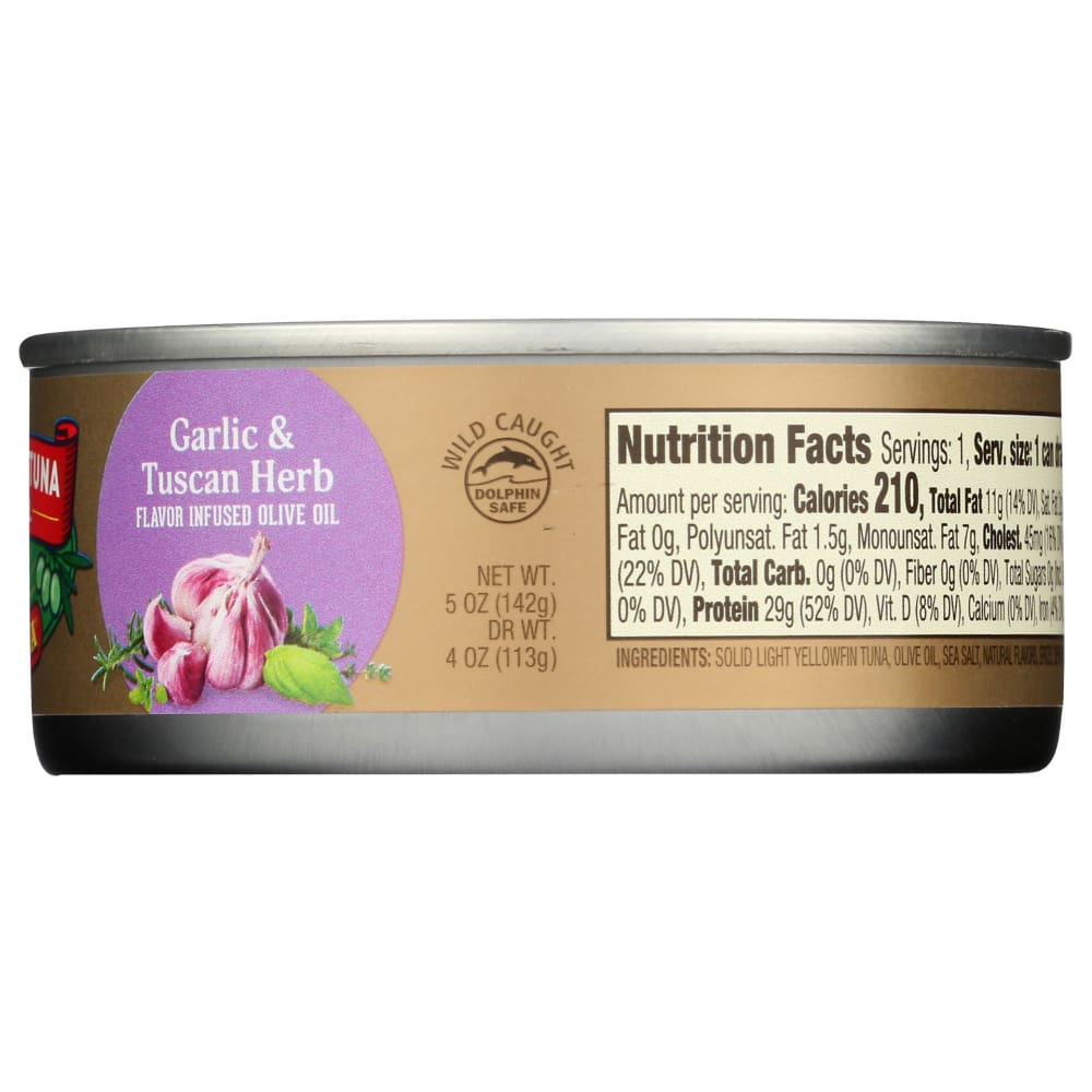 GENOVA: Tuna Yellowfin Garlic Herb Olive Oil 5 oz - Grocery > Pantry > Meat Poultry & Seafood - GENOVA
