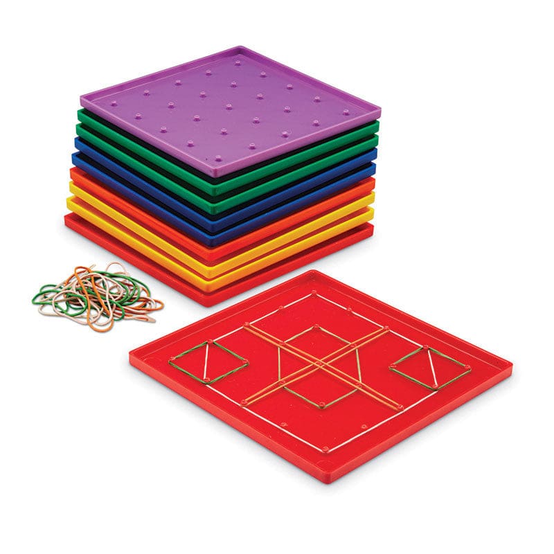 Geoboard 5 X 5 Plastic 7 10-Pk - Geometry - Learning Resources