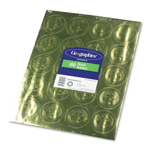 Geographics Self-adhesive Embossed Seals 2 Dia Gold 20/sheet 5 Sheets/pack - Office - Geographics®