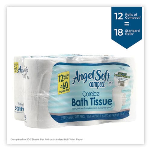 Georgia Pacific Professional Angel Soft Ps Compact Coreless Bath Tissue Septic Safe 2-ply White 750 Sheets/roll 12 Rolls/carton - Janitorial