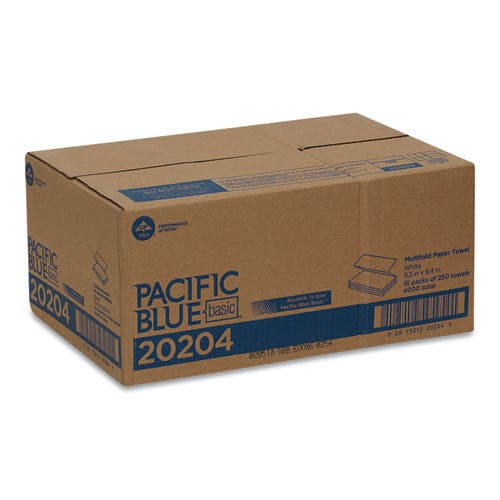 Georgia Pacific Professional Pacific Blue Basic Folded Paper Towel 9.2 X 9.4 White 250/pack 16 Packs/carton - Janitorial & Sanitation -