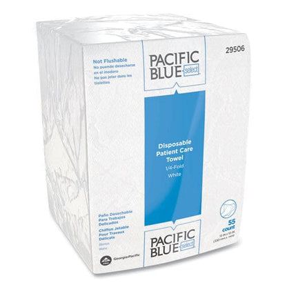 Georgia Pacific Professional Pacific Blue Select Disposable Patient Care Washcloths 10 X 13 White 55/pack 24 Packs/carton - Janitorial &
