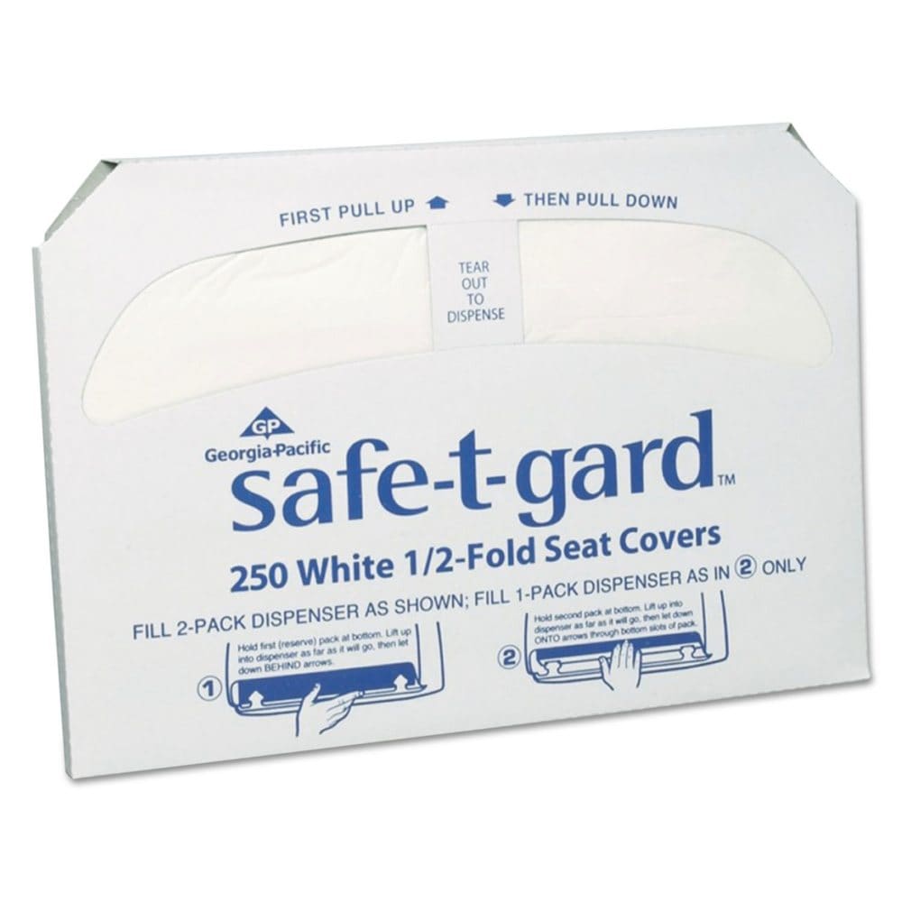 Georgia Pacific Professional Safe-T-Gard Half-Fold Toilet Seat Covers 14.5 x 17 White (2500 ct.) - Restroom Supplies - Georgia Pacific