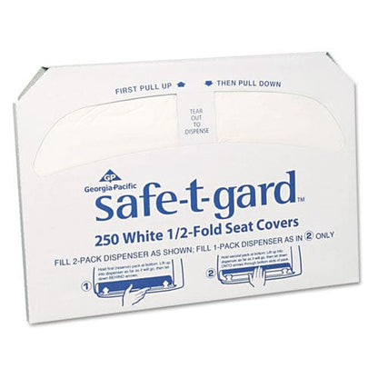 Georgia Pacific Professional Safe-t-gard Half-fold Toilet Seat Covers 14.5 X 17 White 250/pack 20 Packs/carton - Janitorial & Sanitation -