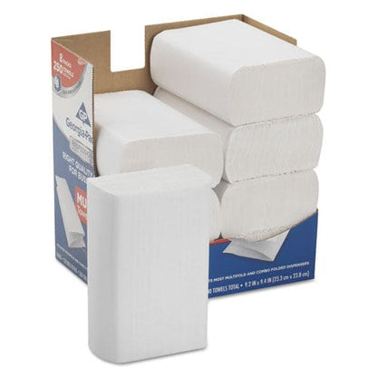 Georgia Pacific Professional Professional Series Premium Folded Paper Towels M-fold 9.4 X 9.2 White 250/box 8 Boxes/carton - Janitorial &