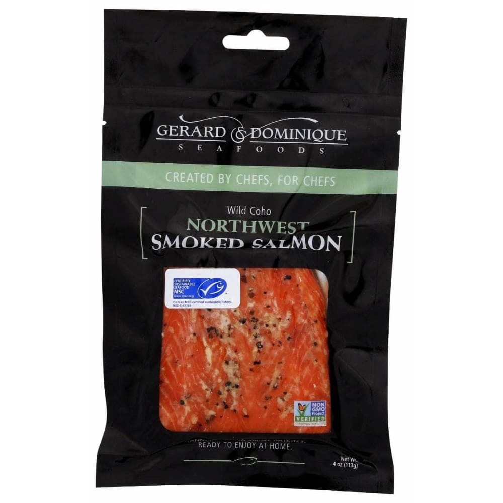 Gerard & Dominique Grocery > Frozen GERARD & DOMINIQUE: Smoked Wild Coho Peppered, 4 oz