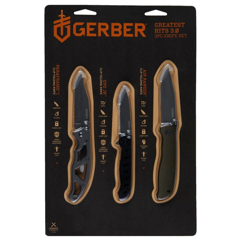 Gerber Gear Greatest Hits 3-Piece Folding Knife Set - Camping Equipment - Gerber