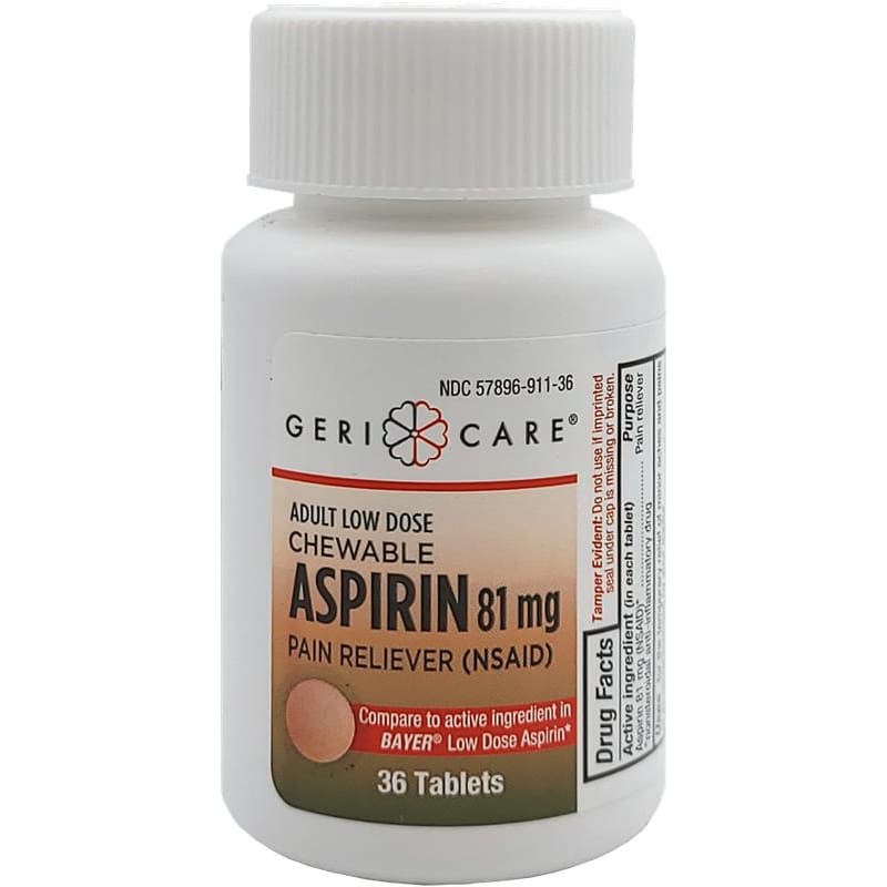 GeriCare Adult Low Strength Chewbale Aspirin 81Mg (Pack of 6) - Item Detail - GeriCare