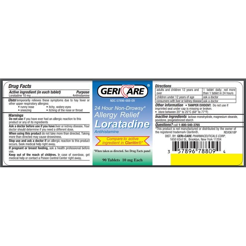 GeriCare Loratadine 10Mg Tablets Bt90 (Claritin) Box of T90 (Pack of 3) - Over the Counter >> Cough and Cold Relief - GeriCare