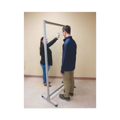 Ghent Acrylic Mobile Divider With Thermometer Access Cutout 38.5 X 23.75 X 74.19 Clear - Furniture - Ghent