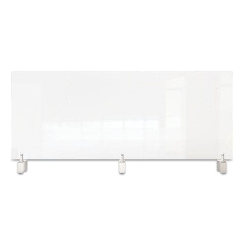 Ghent Clear Partition Extender With Attached Clamp 48 X 3.88 X 18 Thermoplastic Sheeting - Furniture - Ghent