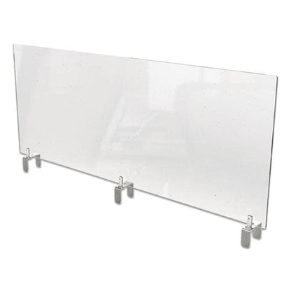 Ghent Clear Partition Extender With Attached Clamp 48 X 3.88 X 30 Thermoplastic Sheeting - Furniture - Ghent