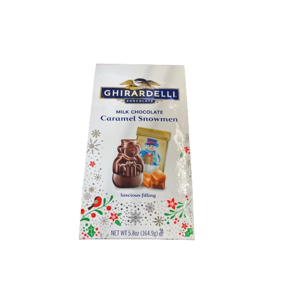 GHIRARDELLI Milk Chocolate Caramel Snowmen 5.8 Oz Bag - GHIRARDELLI