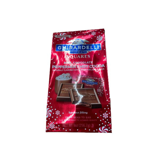 GHIRARDELLI Milk Chocolate Peppermint Hot Cocoa SQUARES 9 Oz Bag - GHIRARDELLI
