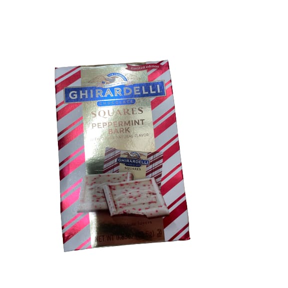 GHIRARDELLI Peppermint Bark Chocolate Squares.83 OZ Bag - GHIRARDELLI