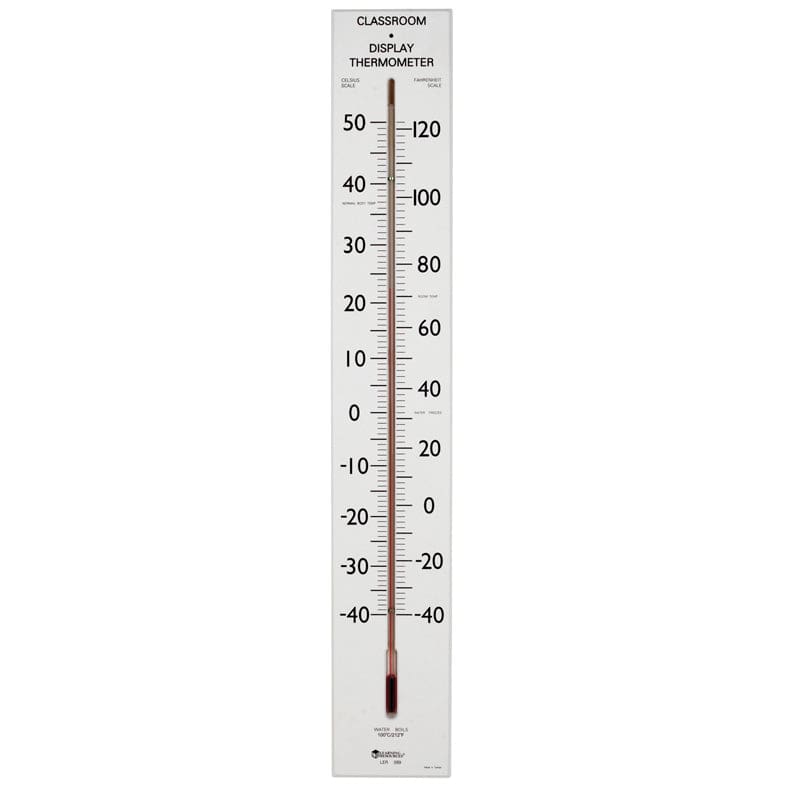 Giant Classroom Thermometer 30T Dual-Scale Wooden Frame - Weather - Learning Resources
