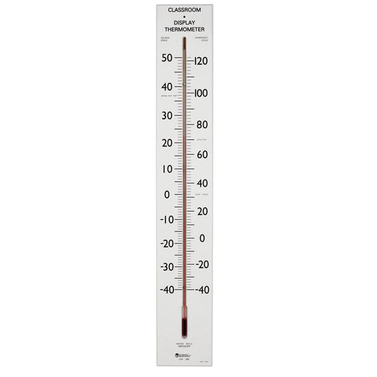 Giant Classroom Thermometer 30T Dual-Scale Wooden Frame - Weather - Learning Resources
