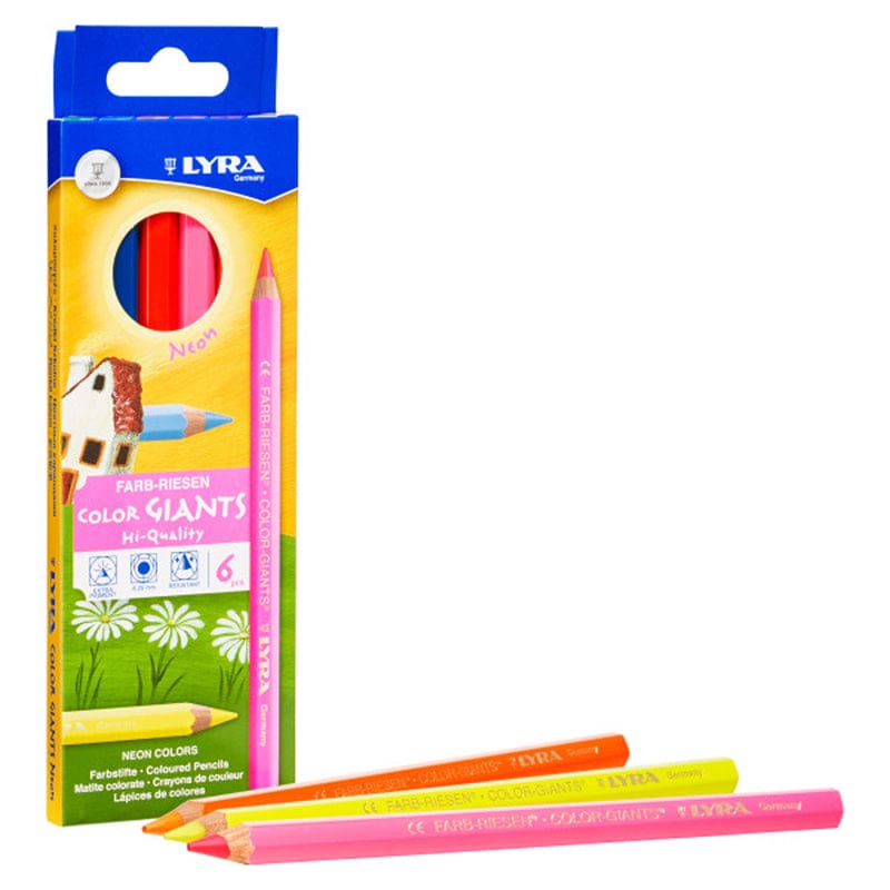 Giant Colored Pencils Neon 6Pk Lyra Color (Pack of 3) - Colored Pencils - Dixon Ticonderoga Company