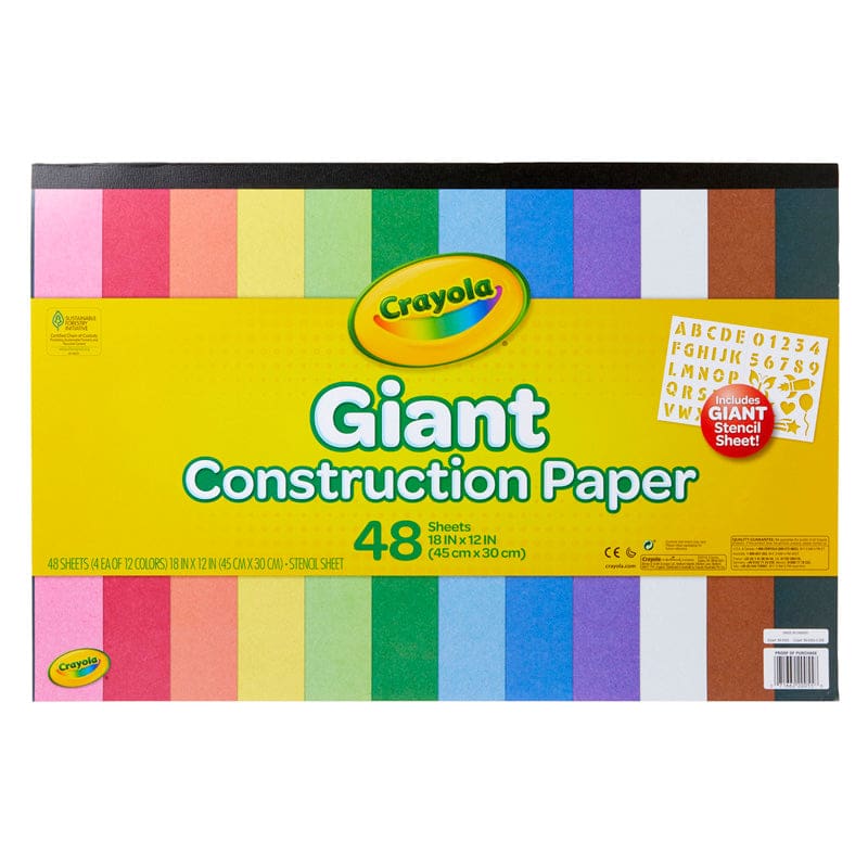 Giant Construction Paper with Stencils (Pack of 10) - Construction Paper - Crayola LLC
