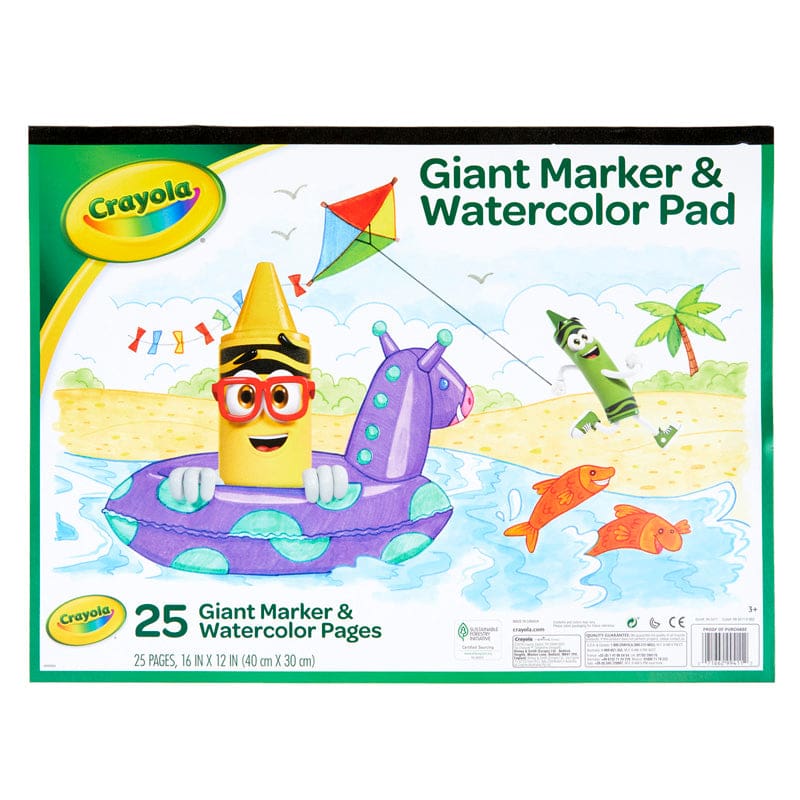 Giant Marker/Watercolor Pad (Pack of 12) - Sketch Pads - Crayola LLC