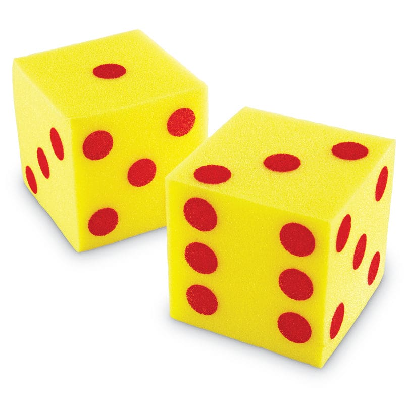 Giant Soft Cubes Dot 2Pk 5In Square (Pack of 3) - Dice - Learning Resources