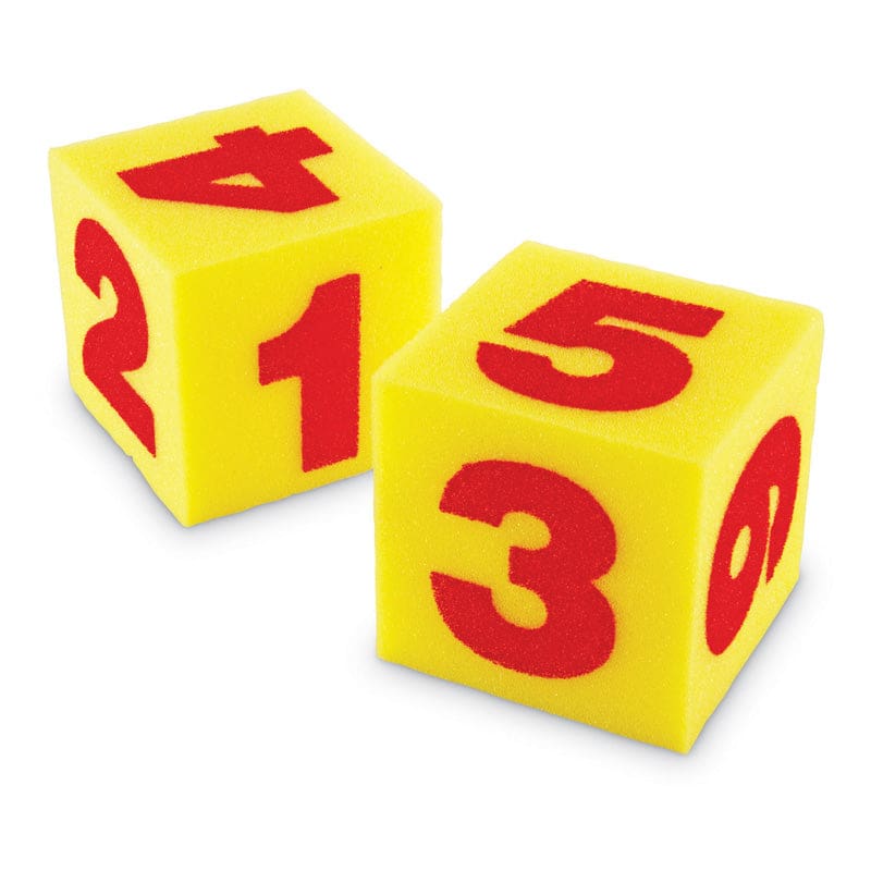 Giant Soft Cubes Numeral 2/Pk 5 Square (Pack of 3) - Dice - Learning Resources