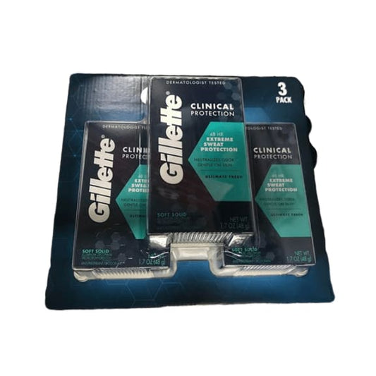 Gillette Clinical Ultimate Fresh Antiperspirant and Deodorant for Men, 3 x 1.7 oz - ShelHealth.Com