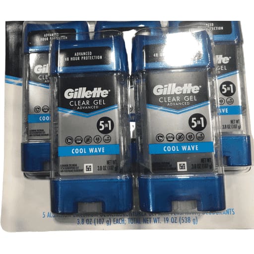 Gillette Endurance Clear Gel Deodorant, Cool Wave (3.8 oz., 5 pk.) - ShelHealth.Com