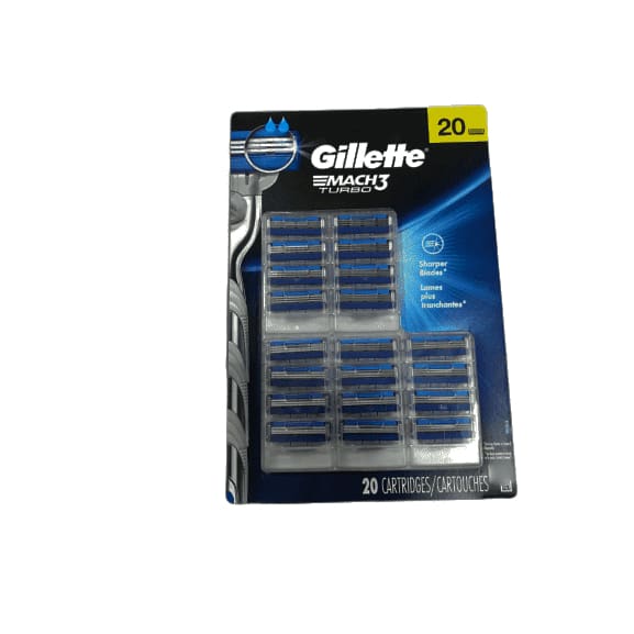 Gillette Mach3 Turbo Men's 20 Blade Refills - ShelHealth.Com