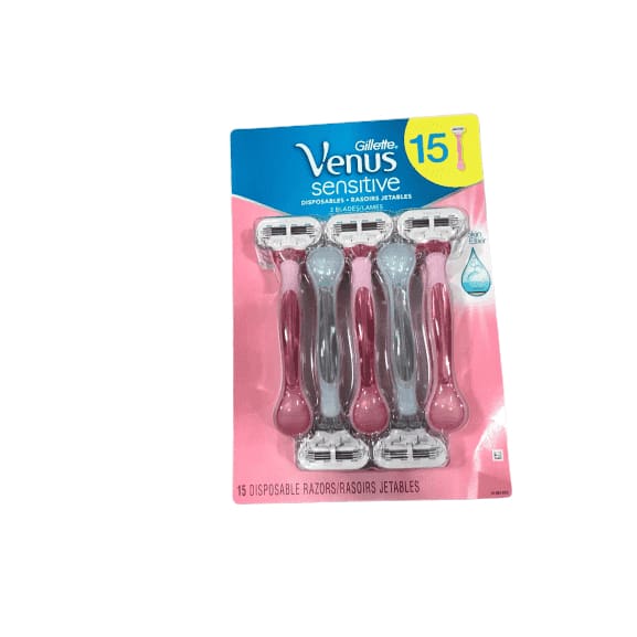 Gillette Venus Women's Disposable Razor, Sensitive, Womens Razors / Blades, 15 Count - ShelHealth.Com