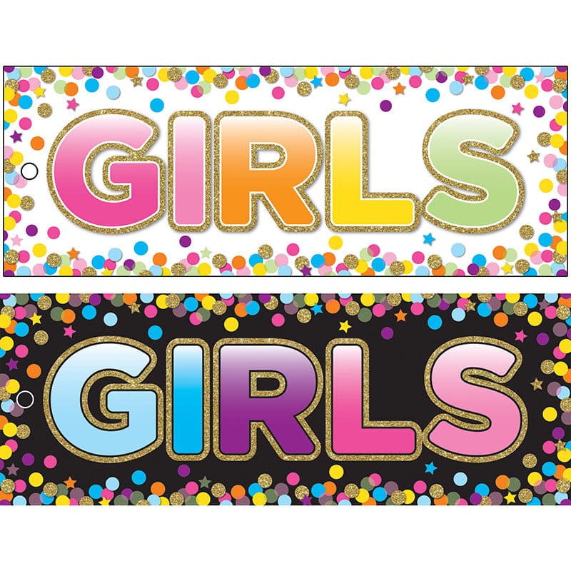 Girls Pass Confetti Laminate 2 Side (Pack of 12) - Hall Passes - Ashley Productions