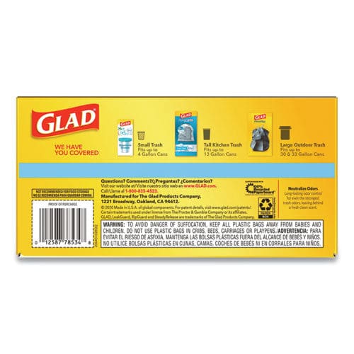 Glad Odorshield Tall Kitchen Drawstring Bags 13 Gal 0.72 Mil 24 X 27.38 White 80/box - Janitorial & Sanitation - Glad®