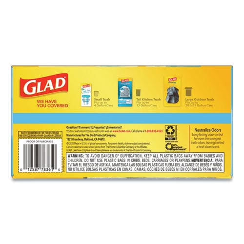Glad Odorshield Tall Kitchen Drawstring Bags 13 Gal 0.78 Mil 24 X 27.38 White 40 Bags/box 6 Boxes/carton - Janitorial & Sanitation - Glad®