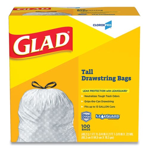 Glad Force Flex 13 Gallon Drawstring Tall Fresh Clean Kitchen Bags 23 Ea, Shop