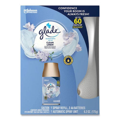 Glade Automatic Spray Starter Kit Spray Unit And Refill White/gold Clean Linen - Janitorial & Sanitation - Glade®