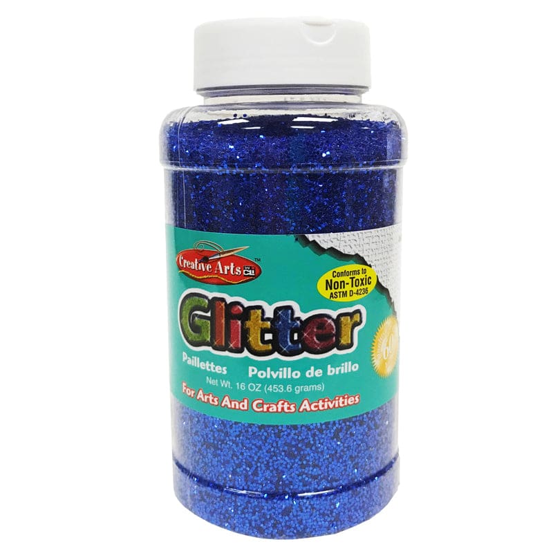 Glitter 16 Oz Bottle Blue (Pack of 6) - Glitter - Charles Leonard