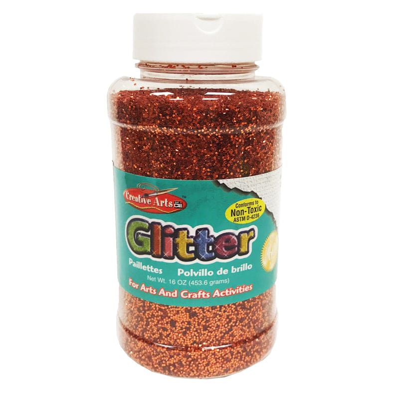 Glitter 16 Oz Bottle Orange (Pack of 6) - Glitter - Charles Leonard