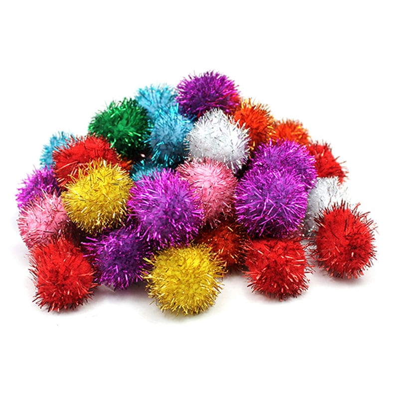 Glitter 1In Pom Pons 40 Pcs (Pack of 6) - Craft Puffs - Dixon Ticonderoga Co - Pacon