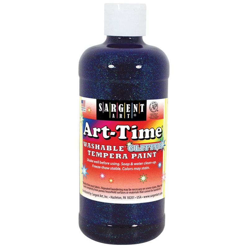 Glitter Tempera 16 Oz Blue Washable Art Time (Pack of 8) - Paint - Sargent Art Inc.