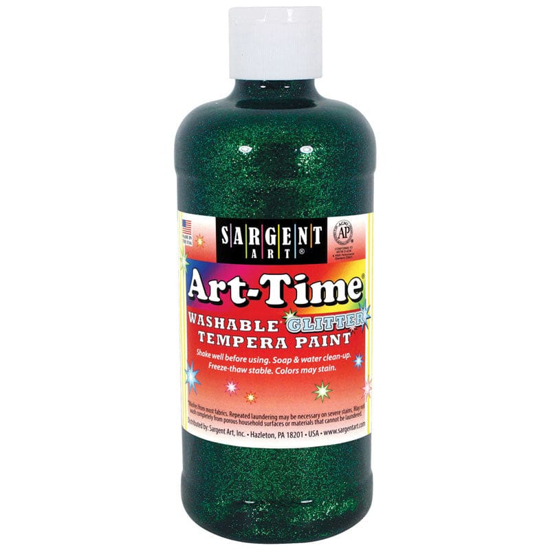 Glitter Tempera 16 Oz Green Washable Art Time (Pack of 8) - Paint - Sargent Art Inc.